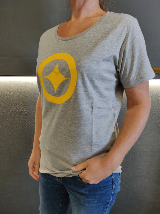 Fatum Womens Lone Star T-Shirt - Grey and Gold