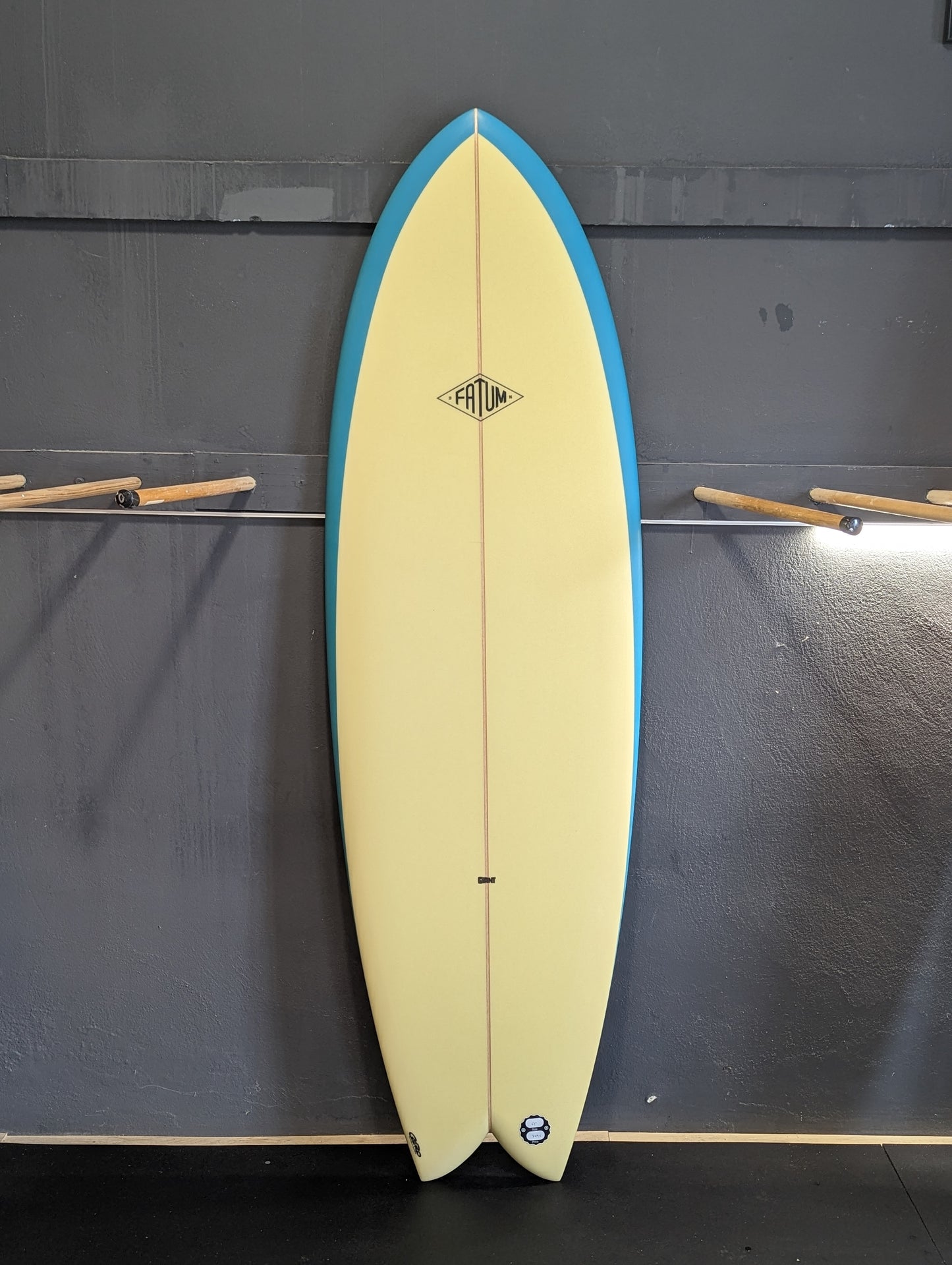 Fatum Giant Fish 6'1" Yellow with Blue Rail