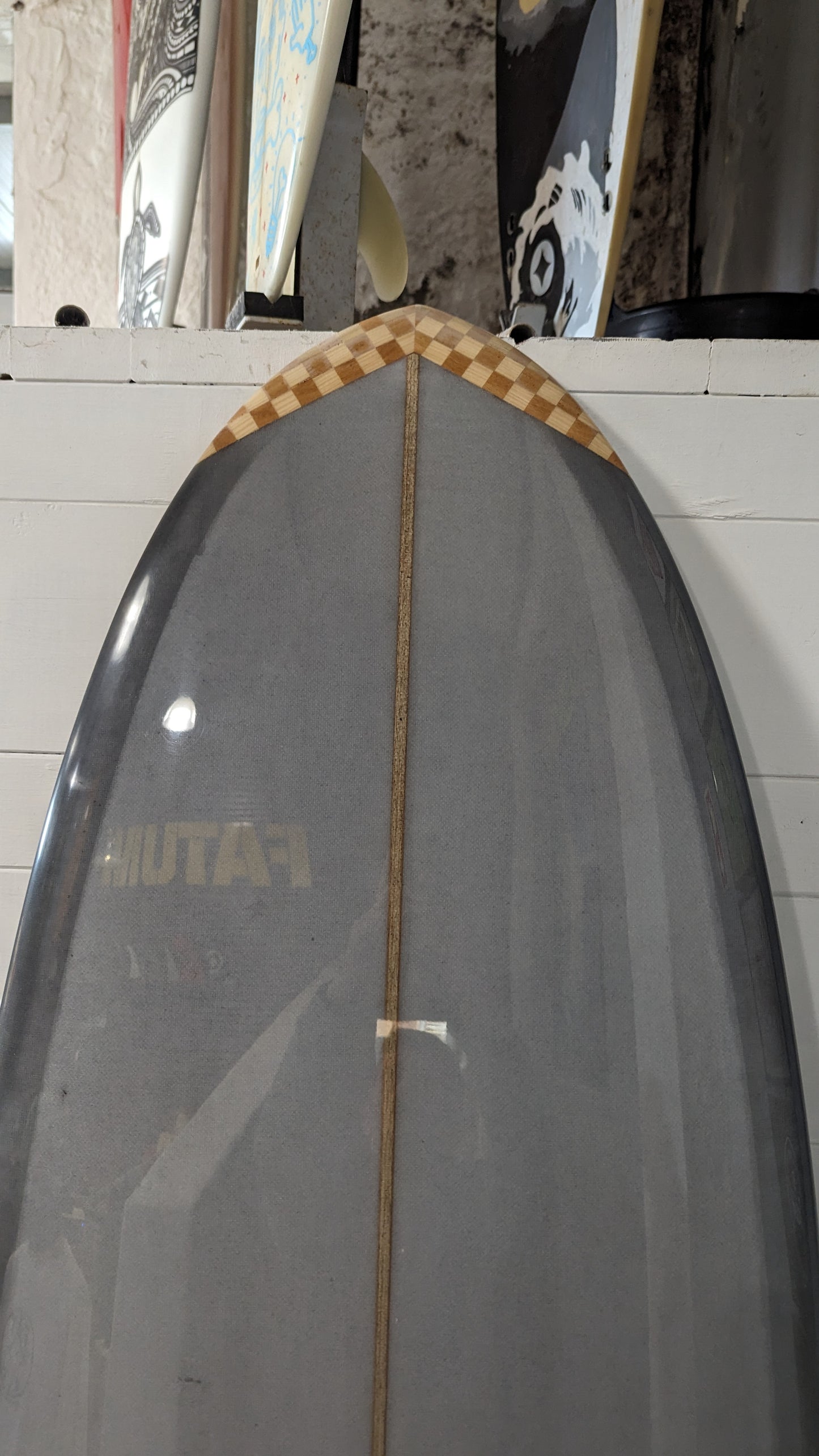 Fatum Therapy 8'0" - Grey Resin Tint with nose and tail blocks