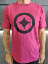 Load image into Gallery viewer, Lone Star Tee in Ox Blood. Model is wearing an L and is 186cm and 86kg.