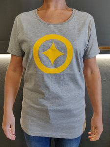 Fatum Womens Lone Star T-Shirt - Grey and Gold